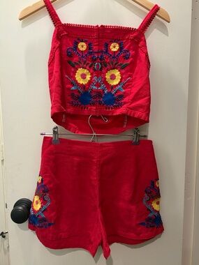 BP Embroidered Red Set